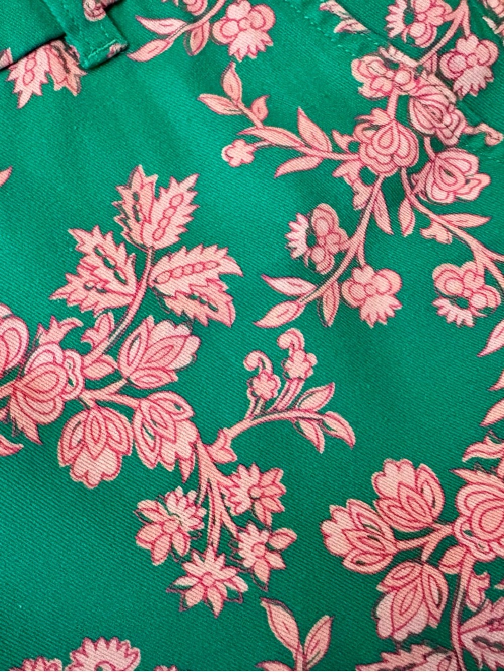 J. Crew Green Shorts with Pink Floral Print Size 8 New - Picture 4 of 6